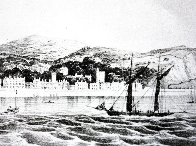 A two mast vessel off the Den Teignmouth