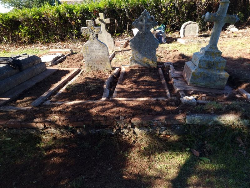 Some freshly cleared graves in section F