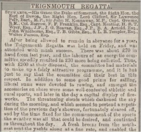 Exeter and Plymouth Gazette Daily Telegrams 19th of August 1876 1