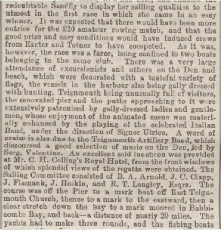 Exeter and Plymouth Gazette Daily Telegrams 19th of August 1876 2