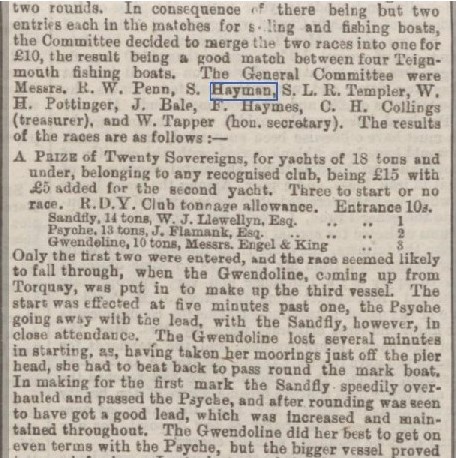 Exeter and Plymouth Gazette Daily Telegrams 19th of August 1876 3