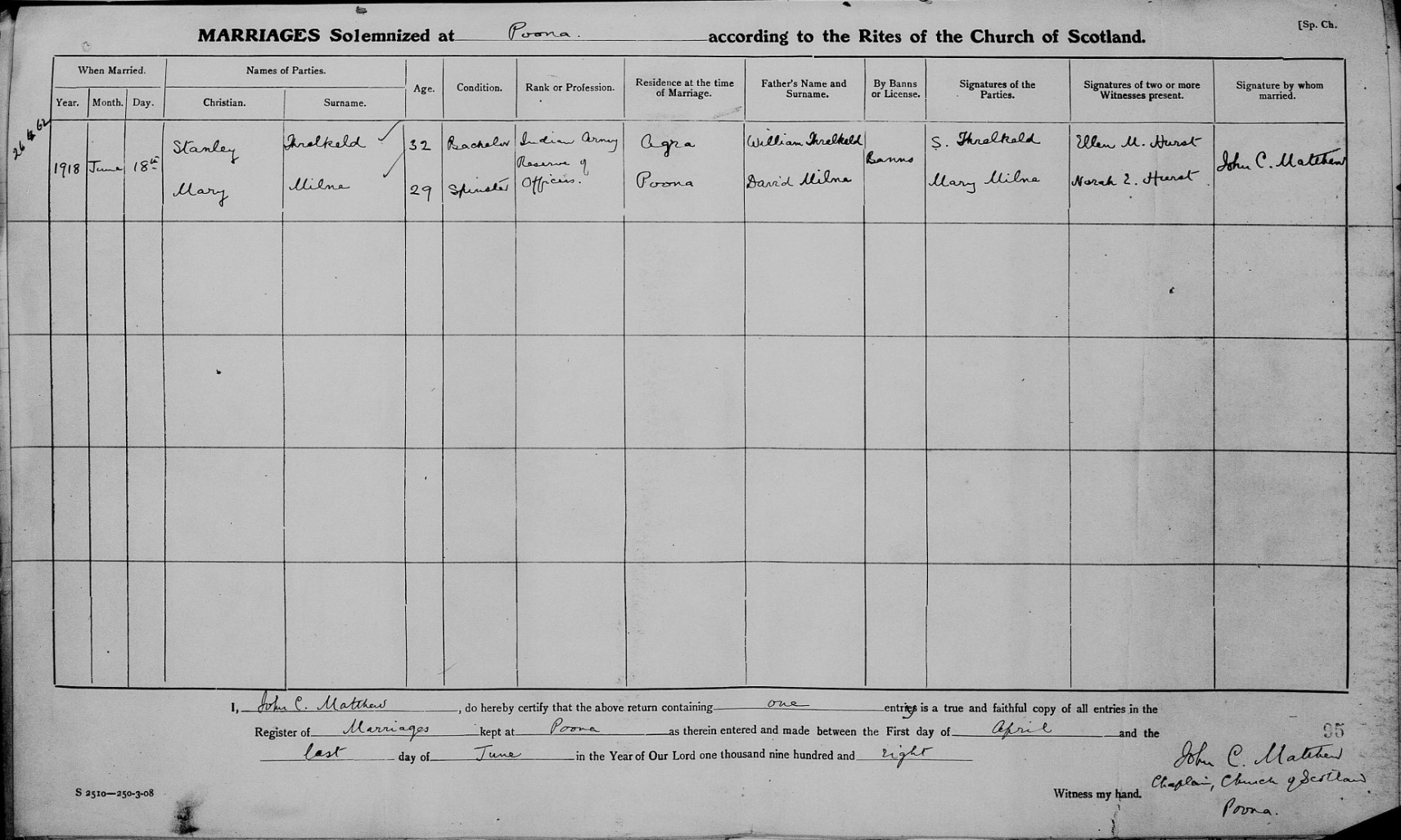 threlkeld s 1918 marriage use